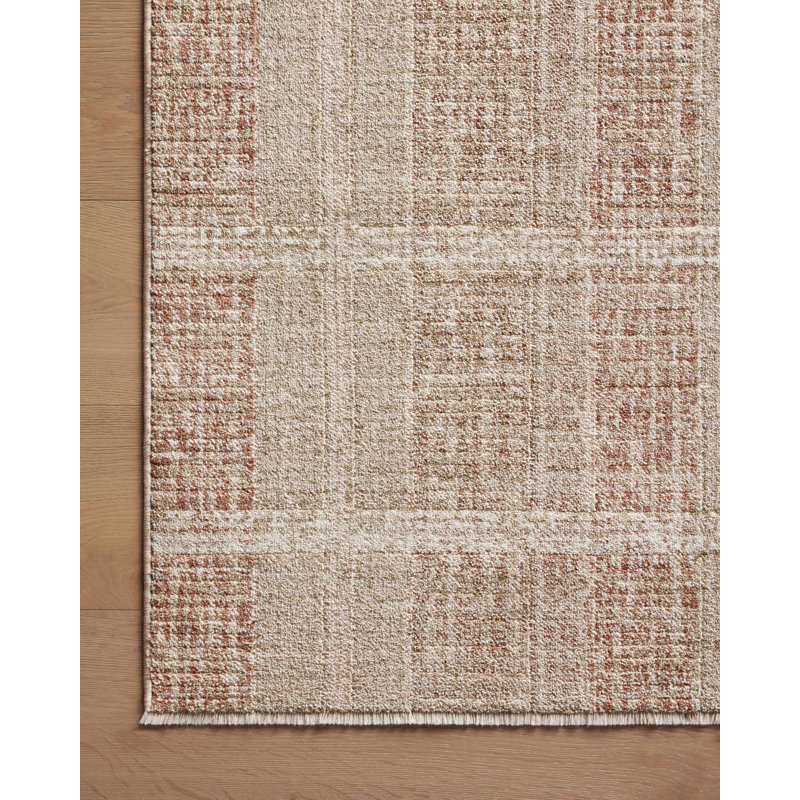 Clay and Sand Plaid Flatweave Wool Area Rug, 11'-6" x 15'-7"