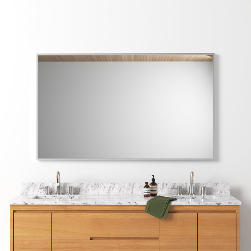 Miroir mural Sabine, 60 po x 36 po, Argent