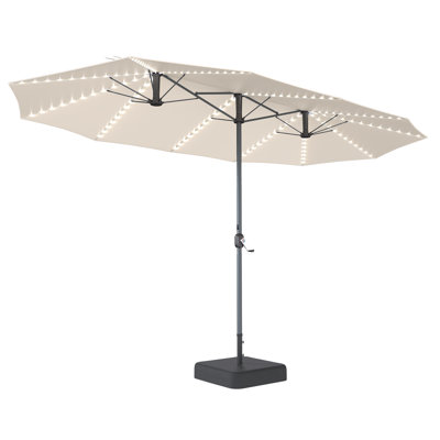 15Ft Outdoor Large Double Sided Patio Umbrella With Base