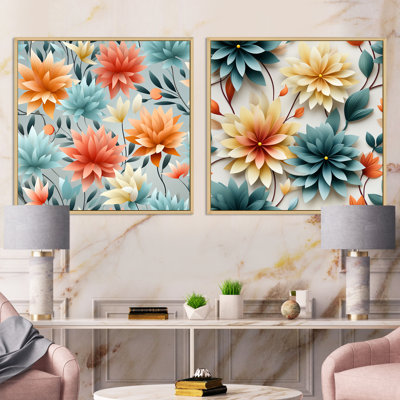 Digiacomo - Ensemble de 2 collages floraux carrés