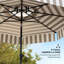 Parasol d'extérieur de 8,6 pi Outsunny, parapluie de marché extérieur UPF 30+, parasol de table de patio ventilé à 2 niveaux avec manivelle, 8 nervures, inclinaison à bouton-poussoir, gris clair