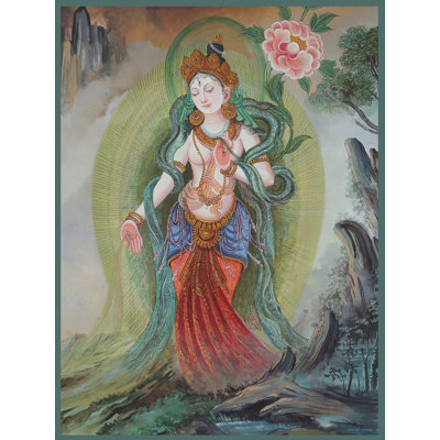 Newari Standing Goddess White Tara (Brocadeless Thangka)
