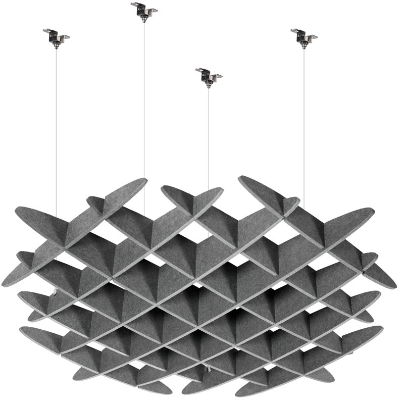Panneau gaufré acoustique VIVO, Gris foncé