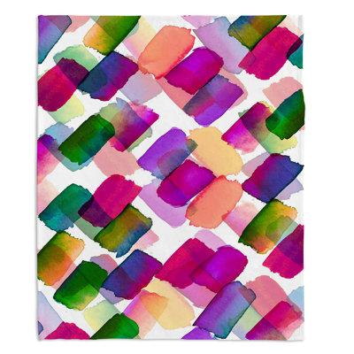 Couverture de sherpa doux et de traits de génie i fuchsia green
