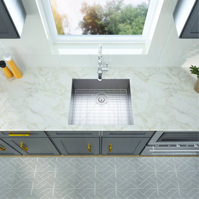 25 Inch Undermount Sink - 25"X22"X9" Undermount Stainless Steel Kitchen Sink 18 Gauge 9 Inch Deep Single Bowl Kitchen Sink Basin