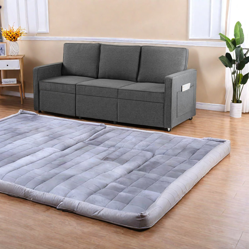 Canapé en lin moderne et peu encombrant, canapé extensible pour la famille et les petits espaces