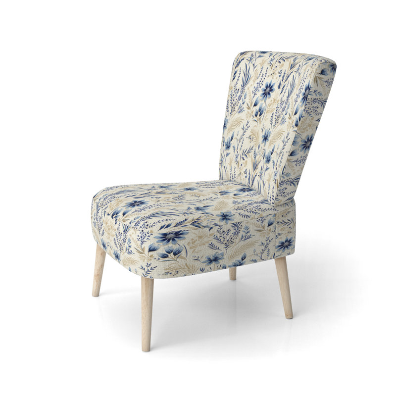 Chaise d'appoint Coastal Neutrals Flowers - Chaise d'appoint rembourrée bohémienne et éclectique
