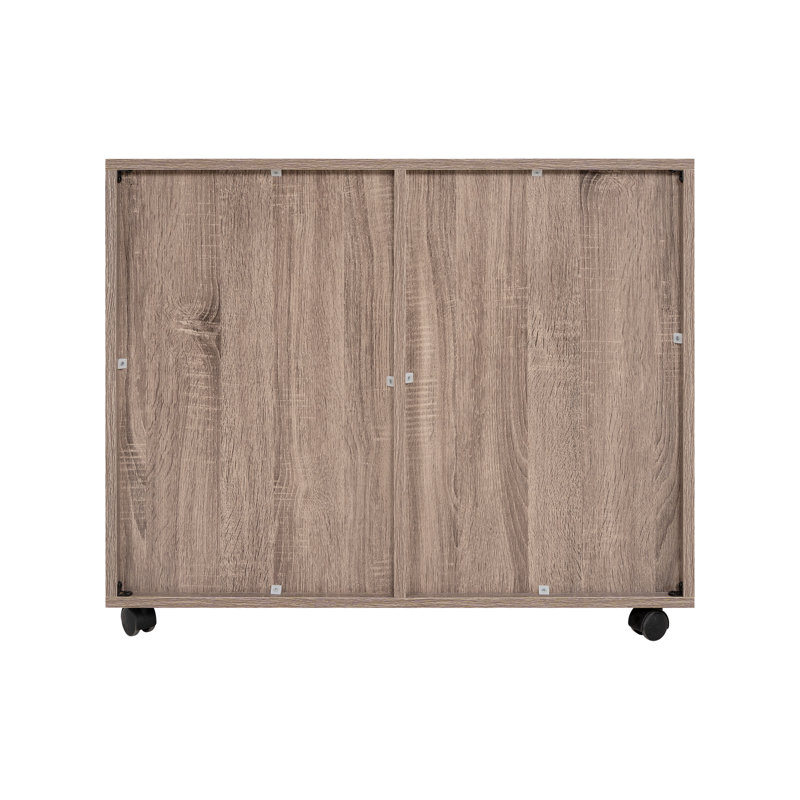 Coheman 24" Home Office Filing Cabinet with 2 Shelves, 5-Drawer Mobile Wood File Cabinet, Under Desk Rolling Storage for Documents, Clothes & Craft Supplies, Space-Saving Design