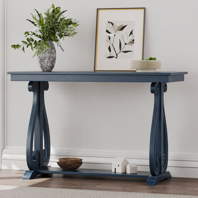 Console de style rustique vintage de 48 pouces avec table ouverte de style trex avec tablette ouverte et fabrication robuste pour le hall d'entrée et le salon