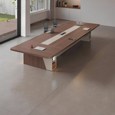 Table de conférence avec prise de courant et rangement