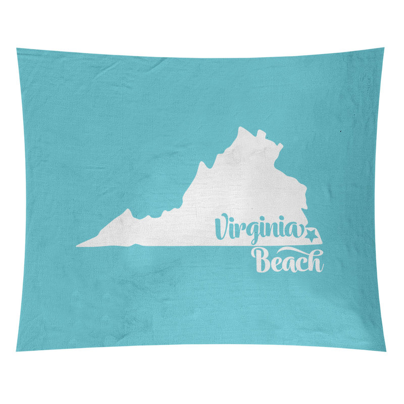 Tapisserie de Virginia Beach, H 27,5 po x l 37,5 po, Bleu sarcelle