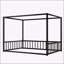 Lit en fer robuste avec rails de protection et conception polyvalente-800205595