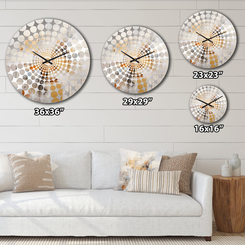 Horloge murale Stannis - Collages abstraits, Très grand