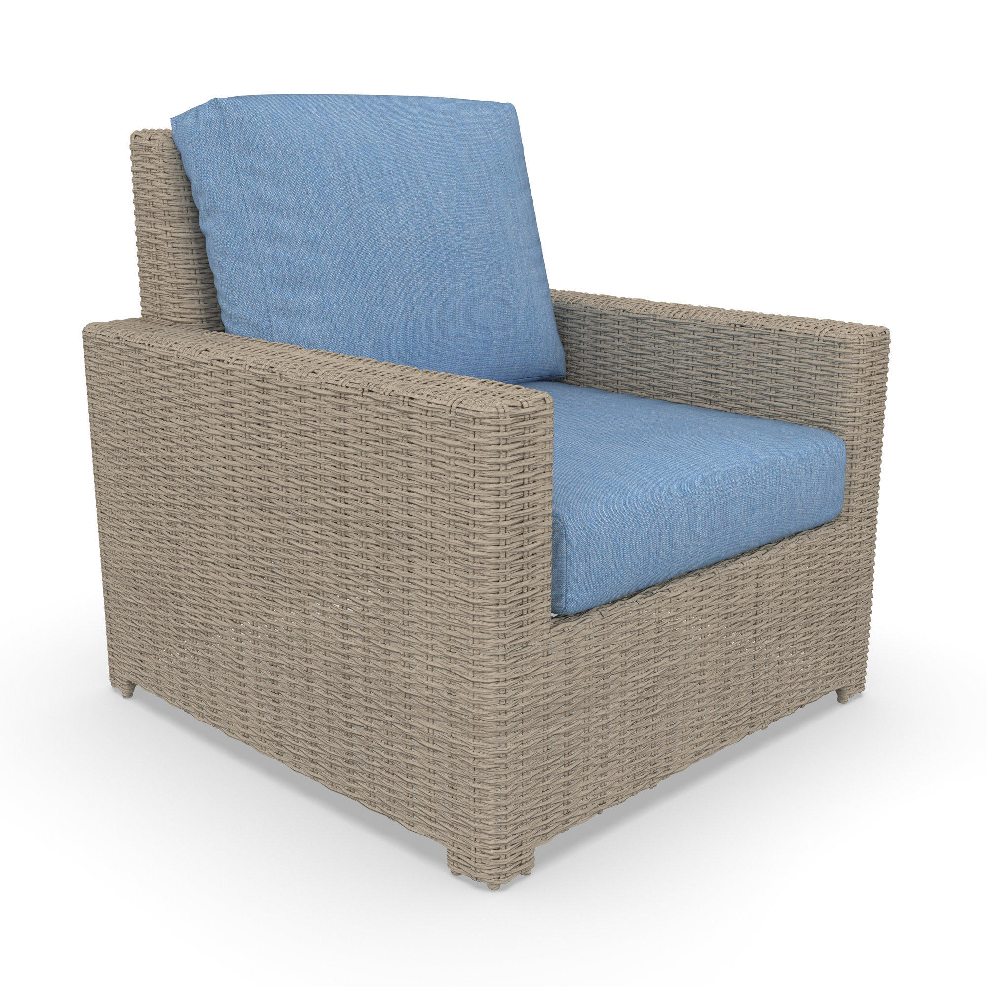 Outdoor Chair With Sunbrella Cushions, Sunbrella Cast Ocean