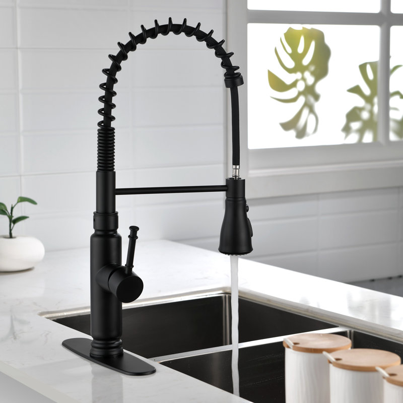 INLE Pull Down Kitchen Faucet, Matte Black