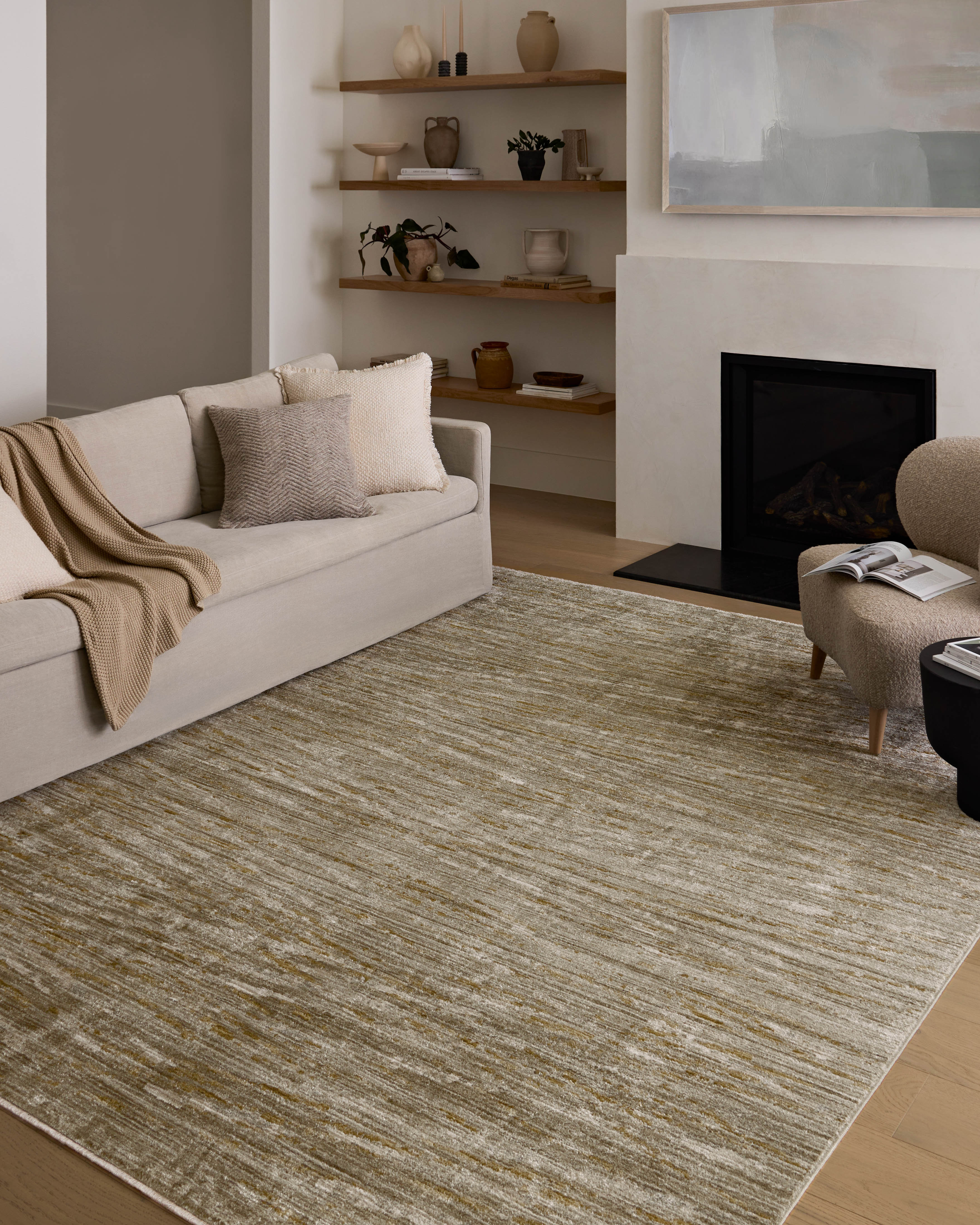 17 Stories Marlia Sage / Gold Area Rug | Wayfair
