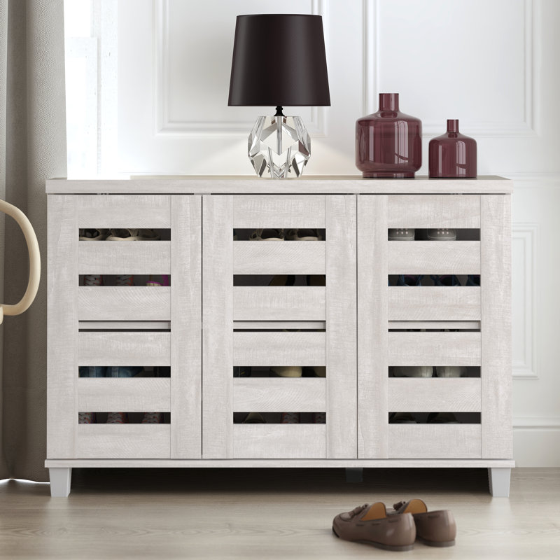  Steelside Lismore 16 Pair Shoe Storage Cabinet (Dusty Gray Oak) 