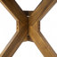 Ensemble de salle à manger d'extérieur en bois d'acacia scandinave minimaliste Caya avec chaises rembourrées et table à lattes ronde