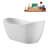 55" Streamline Soaking Glossy White Freestanding Tub With Internal Drain in Polished Chrome