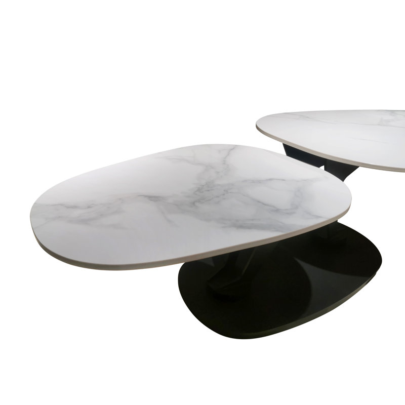 Table basse à piédestal Sirley, Blanc