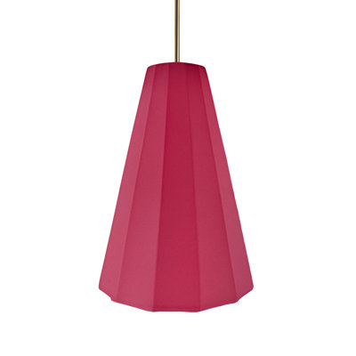Radiance - Fluted 1-Light Pendant - Cerise - Antique Brass - 9"W x 13"H - Dedicated LED - Rigid Stem
