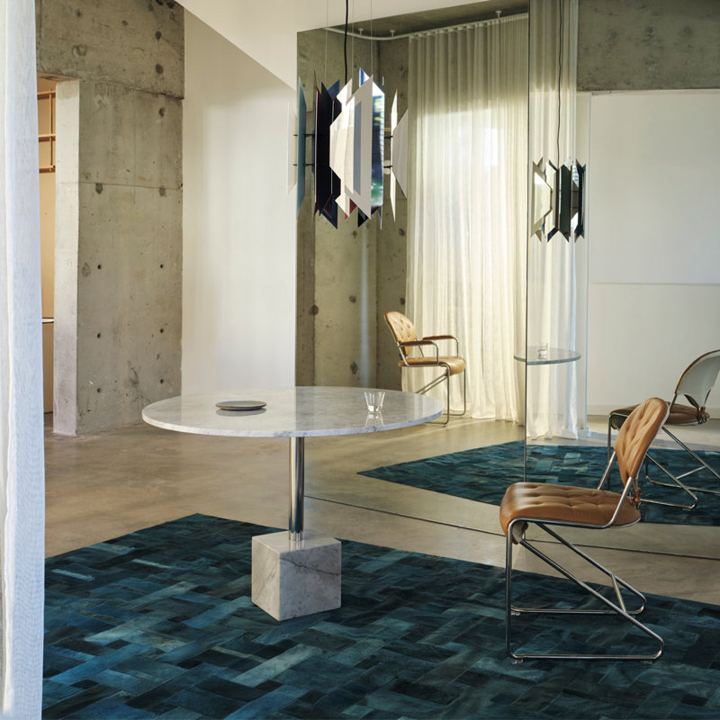 ART HIDE X GREG NATALE Area Rug, Blue, Rectangle 5' x 8'