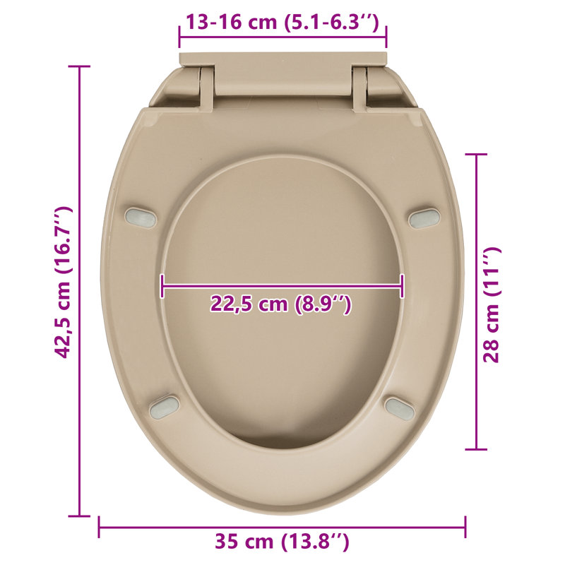Crete Soft-Close Elongated Standard Toilet Seat, Beige