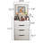 Small Make Up Vanity With Cushioned Seat And Glass Desktop, White Bedroom Dressing Table, Functional Beauty Desk Versatile Mirror Drawer Storage, Furniture, Multi-Functional