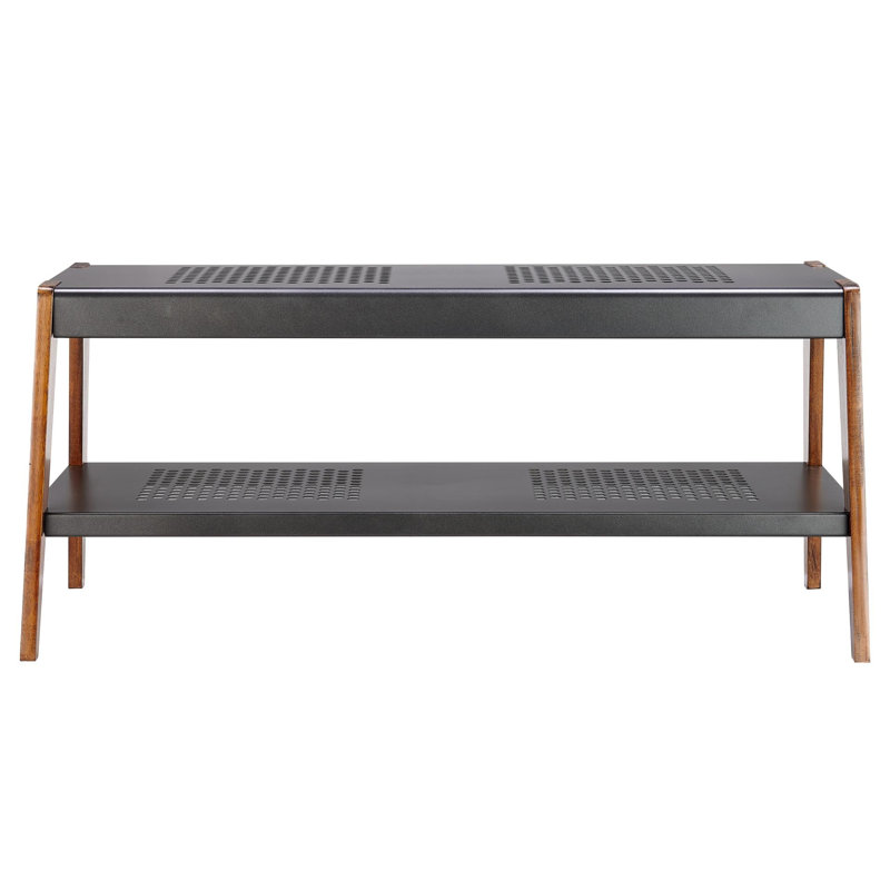 Banc Aniston KD, bronze métallique / noyer