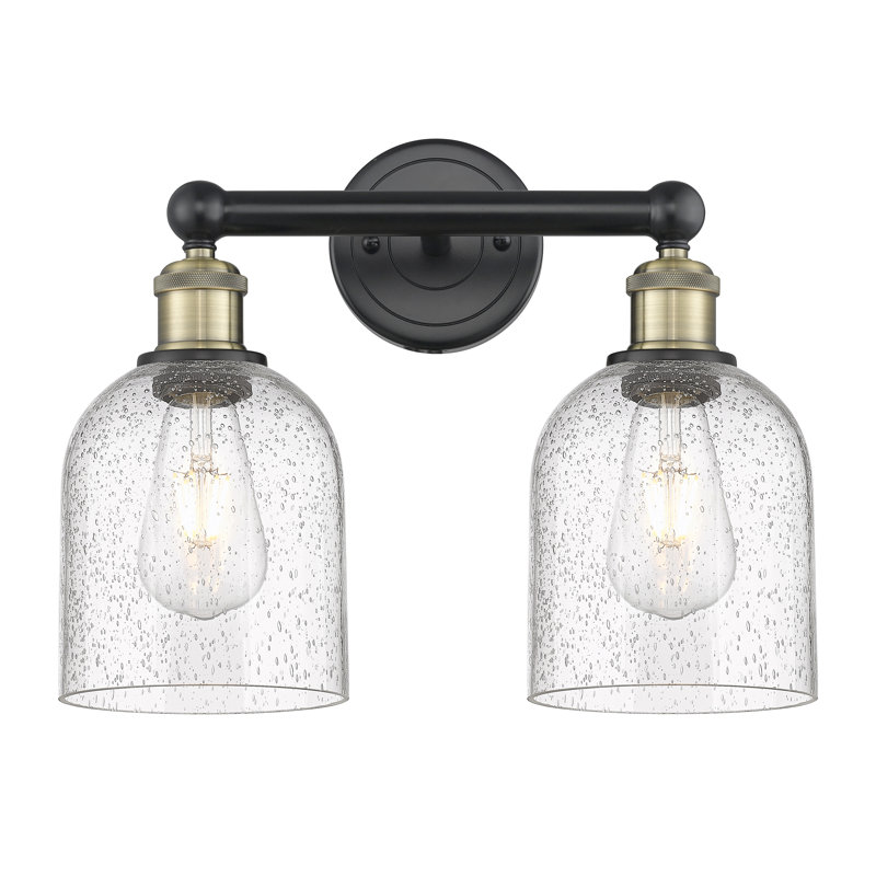 Edison Allysson 2 Light 15" Bath Vanity Light, Black Antique Brass, Seedy