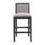 Ensemble de 2 tabourets de bar d'une hauteur de 30,5 pouces, structure en bois d'hévéa, coussin en tissu éponge et tabourets de bar rembourrés, chaises de bar rétro convenant à un îlot de cuisine, une chambre à coucher ou une salle à manger.