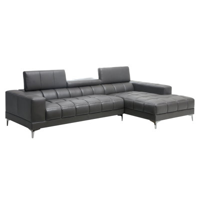 Derrikke Faux Leather L-Shaped Sectional Right Hand Facing