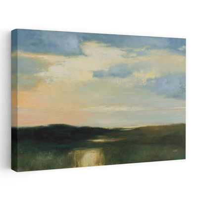 Art contemporain, paysage contemporain abstrait, lever de soleil