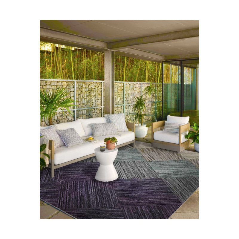 Tapis tissé à motif géométrique lavable à la machine, Rectangle 3 pi 3 po x 4 pi 11 po