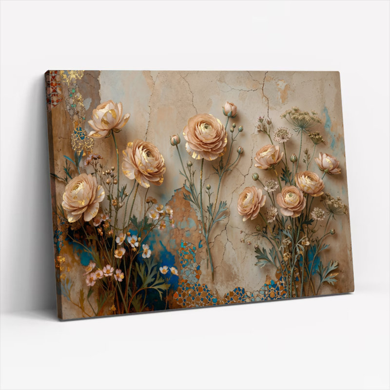 «Gallery Wrap», art mural sur toile pour le salon, la chambre à coucher, le bureau ou le vestibule - décoration murale décorative avec art floral