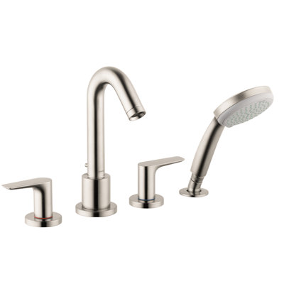 Logis Double Handle Deck Mounted Roman Tub Faucet Trim with Diverter and Handshower