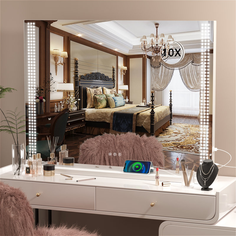 Gildas Rectangle Mirror with Shelves