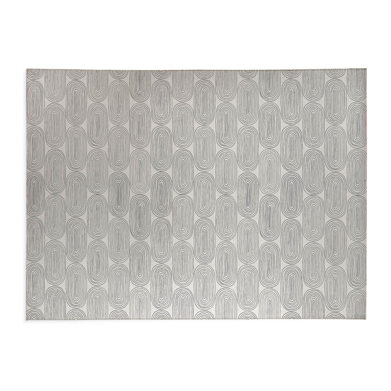 Tapis de bureau léger Earthy Embrace, L 6 pi x L 4 pi, Ivoire, gris anthracite