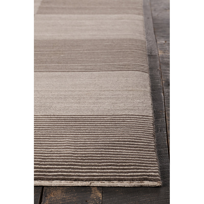 Elantra Wool Plaid Area Rug in Cream And Brown, Rectangle 7'9" x 10'6"