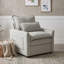 Chaise d'appoint avec accoudoirs roulés, coussin à ressorts ensachés, coussin lombaire et deux poches de rangement latérales-180318384