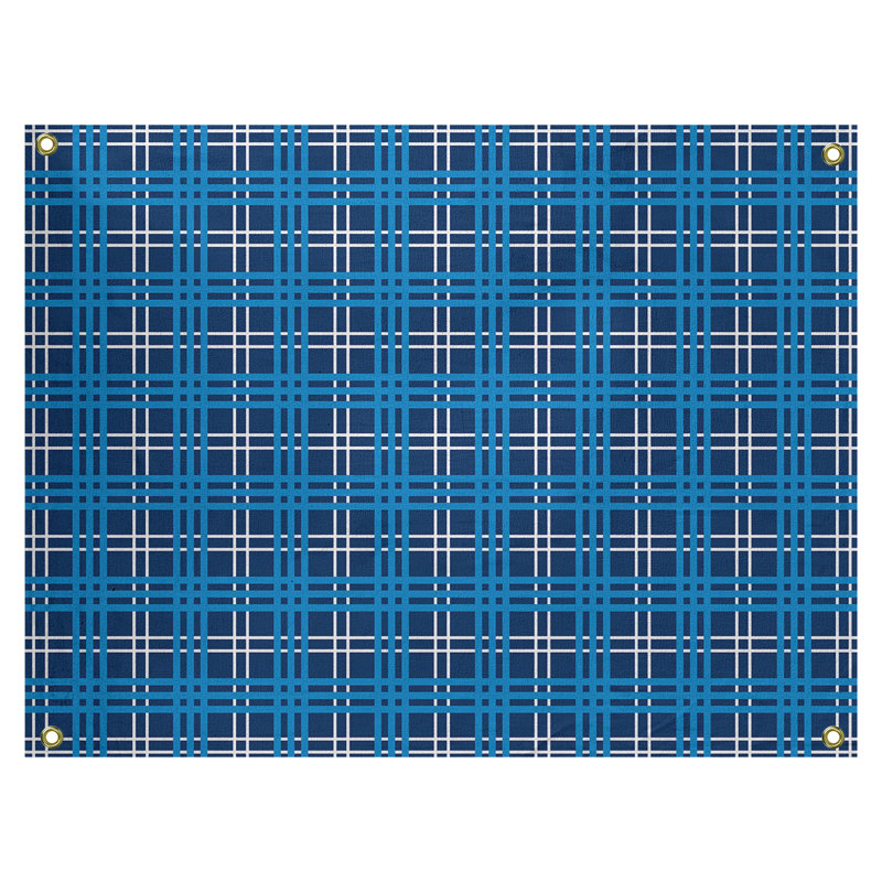 Tapisserie de luxe en polyester Los Angeles, H 26 po x l 36 po, Bleu marine / blanc / bleu