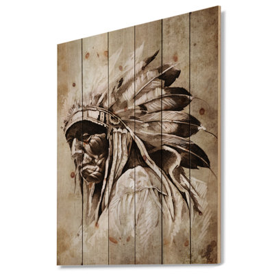 Tête de tigre indien de style rétro - reproduction d'art