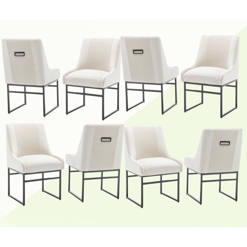 Sumiko Velvet Upholstered Dining, Beige