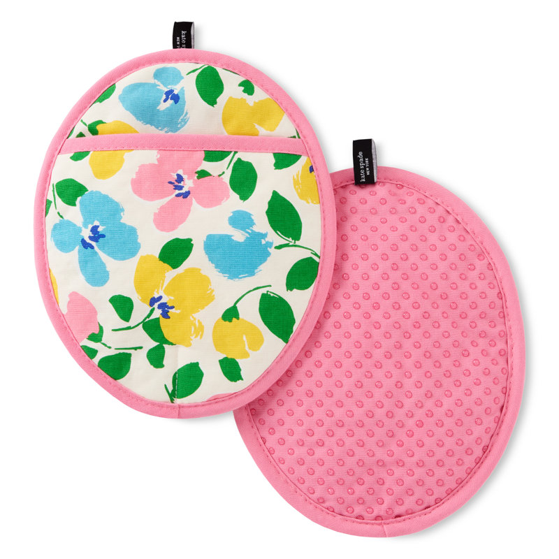 Kate Spade New York Painterly Bouquet 8"x10" Pot Holder, Pink/Green/Blue