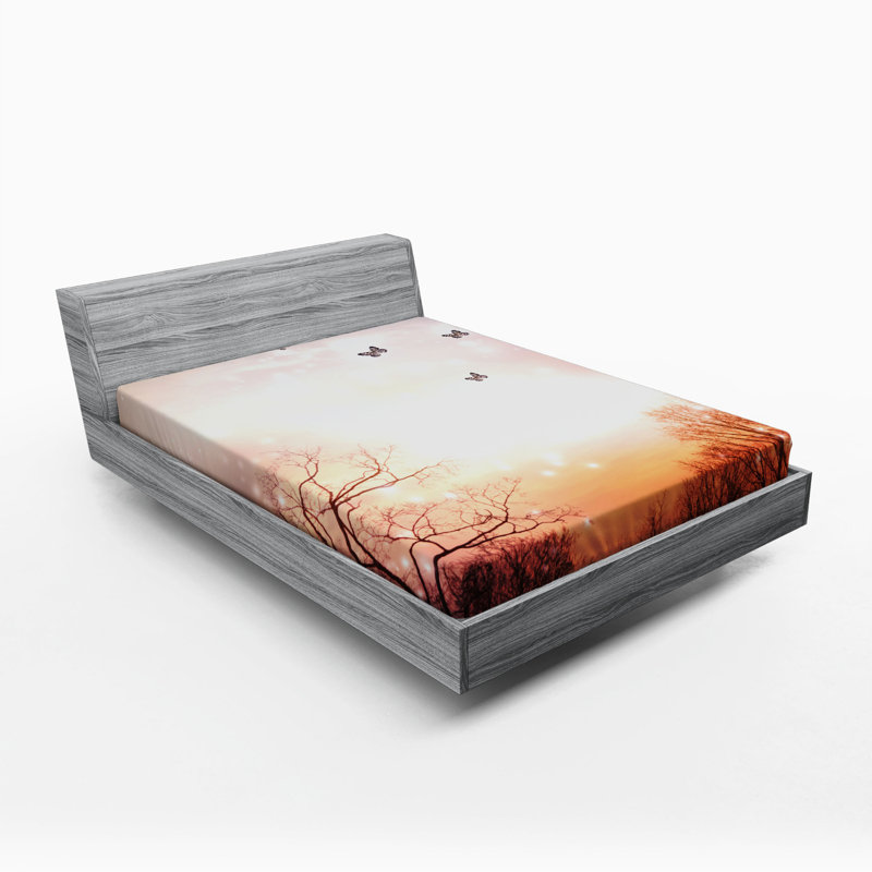 Drap-housse en microfibre Butterfly, Drap-housse pour lit double
