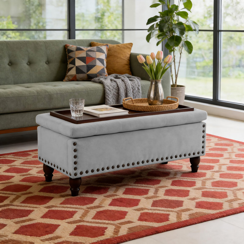 Table d'appoint moderne Beo avec porte-revues intégré et tablette inférieure, console en bois mince pour les petits espaces