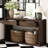 55" Console Table, Rustic Wooden Entryway Table With Storage Drawers And Open Shelf, Elegant Sofa Table For Hallway And Living Room-123576864