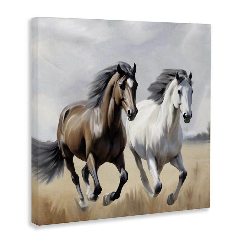 «Wild Run Twin Horses», conception par Kim Allen, H 36 po x l 36 po