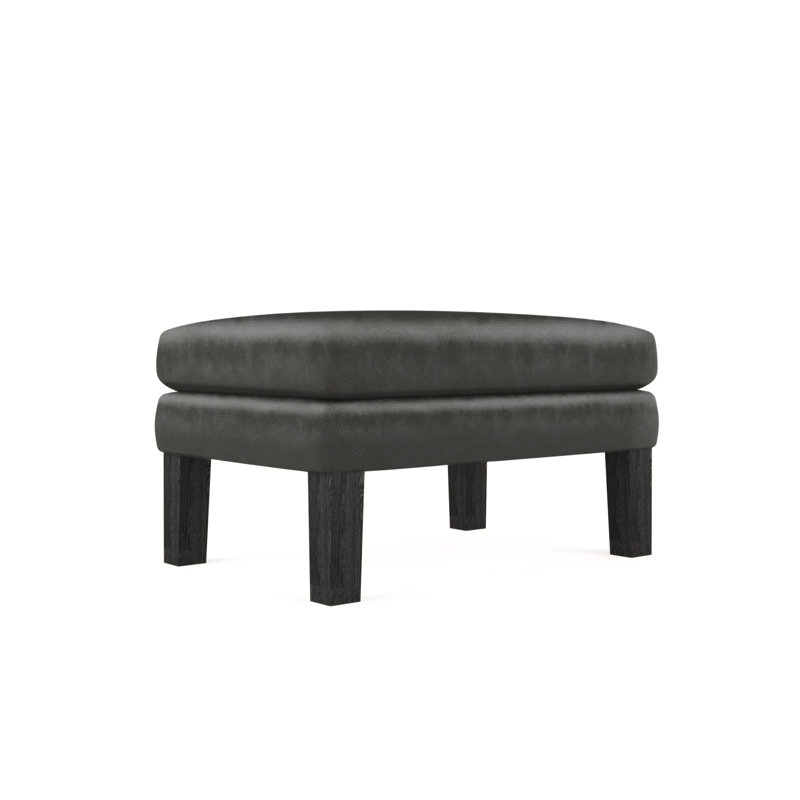 Repose-pieds Charlton, Brun foncé, Cuir rétro graphite