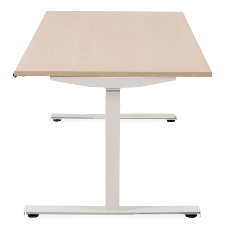 Aazeen Adjustable Metal Base Standing Desk, White, Beige, 67cm H x 120cm W x 60cm D